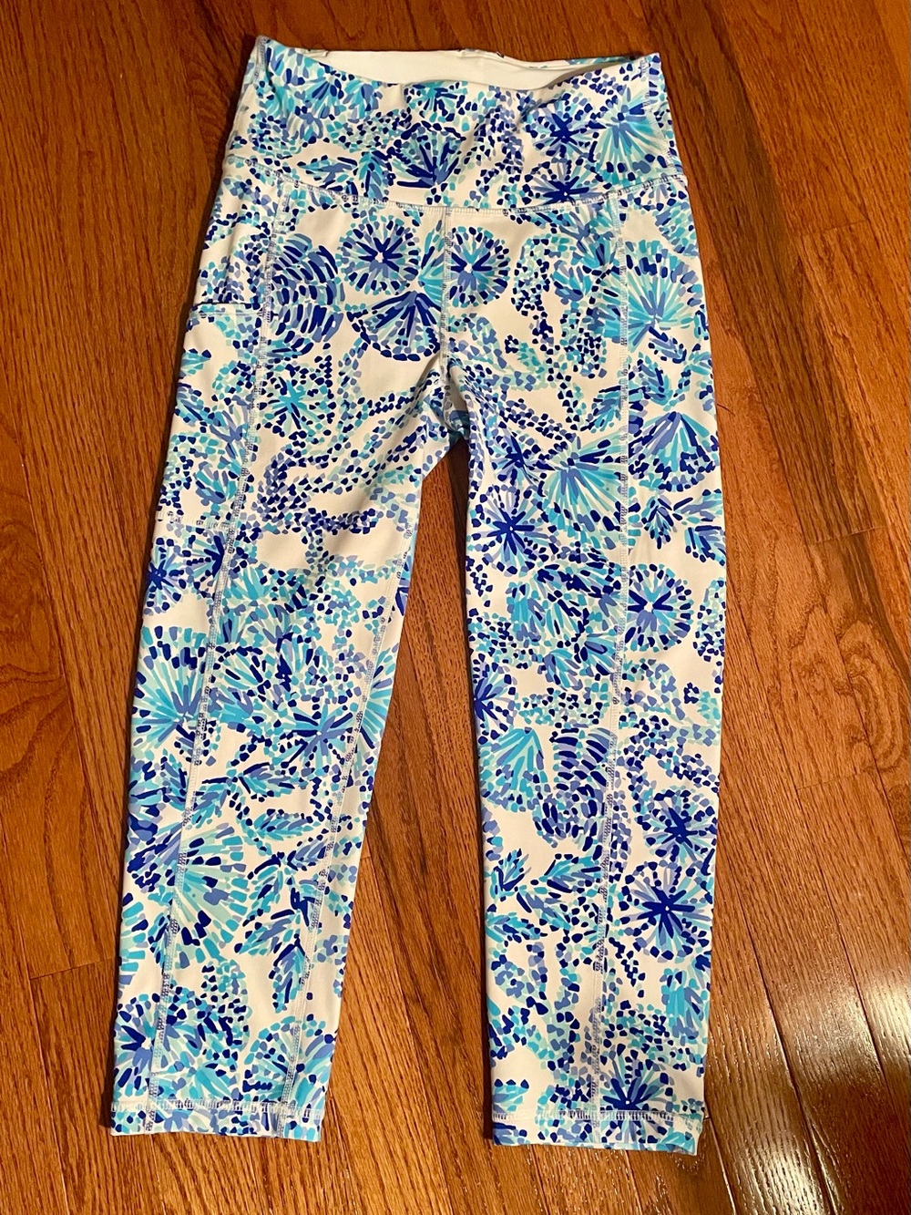 Lilly Pulitzer Luxletic Leggings with Blue & Aqua Pattern